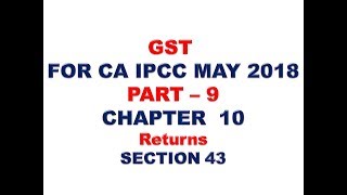 GST FOR CA IPCC MAY 2018 PART 78 [upl. by Seavir639]