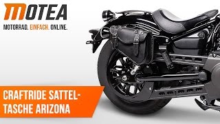 Craftride Custom Motorrad Satteltasche Arizona Anbauvideo [upl. by Aerdnek]