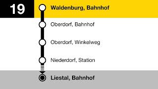 PostAuto Ansagen » BE 19 Waldenburg Bahnhof — Liestal Bahnhof  Bahnersatz 2022  SLBahnen [upl. by Riley]