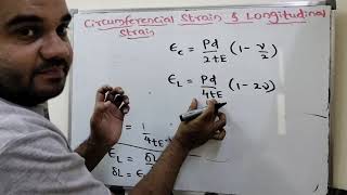 thin cylindersLec3drivation CircumferentialstrainandLongitudinal strainstrength of materialsMOM [upl. by Tellford]