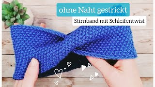 Stirnband stricken ohne Naht  Enden zusammenstricken [upl. by Boycey]