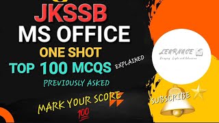 MSOFFICE COMPUTER MCQ SERIES  VIW AND OTHER JKSSB Exams  JUNIOR ASSISTANT KU  MOST IMPORTANT [upl. by Aihsat45]