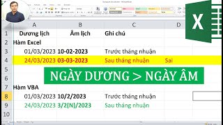 Cách đổi ngày dương lịch sang âm lịch trong Excel không bị sai tháng nhuận [upl. by Motch792]