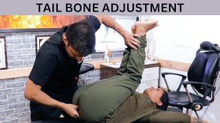 How to treat TAIL BONE PAIN sacrumadjustment  best Chiropractic treatment in india [upl. by Vorfeld]