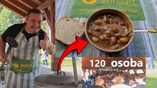 Kotlić recept za gulaš iz kotlića za više ljudi 120 osoba [upl. by Leicester69]