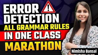 Learn Rules of Grammar  Error Detection  Marathon Class  Nimisha Bansal [upl. by Ias]