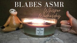 Blabes ASMR Woodwick Cracking Candle  tapping  crackles [upl. by Gnouv475]