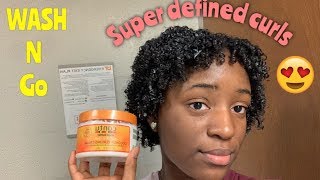 Super Defined Wash n Go  Cantu Curling Cream  Natural Hair [upl. by Strain]