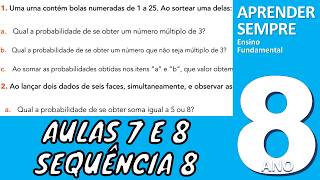 Probabilidade de um Evento Aleatório Complementar 8 Ano Aulas 7 e 8 Sequência 8 [upl. by Dang]