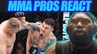 MMA Pros React 😲 Tom Aspinall KOs 💥 Sergei Pavlovich 👊 UFC 295 [upl. by Ferde802]