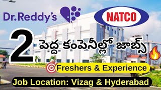 Dr Reddys Laboratories • NATCO Pharma Job Interviews in Vizag amp Hyderabad for freshers amp Exp [upl. by Jerome]