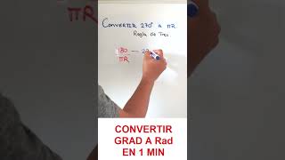 💥CONVERTIR GRADOS A RADIANES CON REGLA DE TRES youtubeshorts matemáticas geometry [upl. by Metcalf]