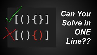 WellFormed Brackets In ONE Line Can You Solve This In One Line 11 [upl. by Nanyt]