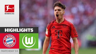 Many New Faces at Bayern Win  FC Bayern München  VfL Wolfsburg 20  MD33 – Bundesliga 202324 [upl. by Ahcsatan]