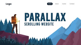 Simple Parallax Scrolling Website using ScrollTrigger  How to Make Parallax Website [upl. by Orofselet844]