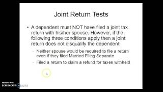 Two Additional Requirements for Claiming Dependents  Joint Return amp Citizenship or Residency Test [upl. by Einniw]