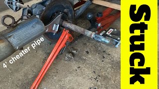 Replacing Rear Axle Bearings on Polaris Trail Boss STUCK AXLE NUT [upl. by Dallman167]