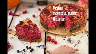 Vegan Quiche Recipe with Tofu and Beet GlutenFree OilFree [upl. by Ettenowtna]