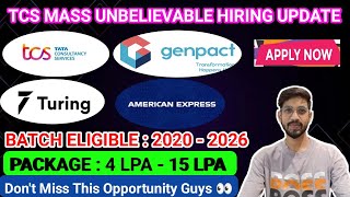 TCS MASS HIRING Urgent Hiring Drive  OFF Campus Drive For 2023  2024 Batch  Latest Fresher Jobs [upl. by Nelleyram996]