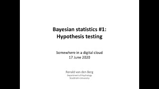 Tutorial in Bayesian Statistics Part 1 Basics and Bayes factors [upl. by Daley496]