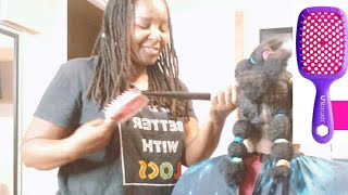 Using this Viral Brush Called UNbrush amp Banding Hair  Starter Locs [upl. by Nowed]