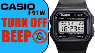 How to turn off BEEP on Casio F91W in 4K 60 seconds Tutorial [upl. by Sira]