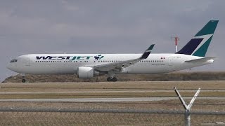 WestJet 767338ERWL CFOGJ Taxi and Takeoff from Calgary Airport ᴴᴰ [upl. by Rafter]