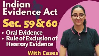 Indian Evidence Act  Oral Evidence  Sec 59 and 60  Rule of Exclusion of Hearsay Evidence [upl. by Ilatfen970]