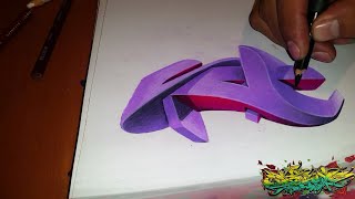 tutorial Cómo hacer la letra A en 3DGraffiti letra A en 3D 2017 [upl. by Anivlem]