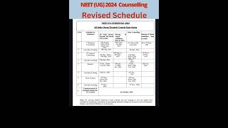 Revised Schedule for All India MCC amp State Counselling MBBSBDSNursing 2024MCC [upl. by Anelak423]