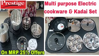 Prestige Electric Multi Cooker amp multi kadai idli cookware Set prestige [upl. by Flowers]