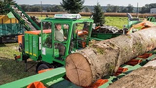 Amazing Fastest Homemade Firewood Processing Machines Working Powerful Wood Splitting Machines [upl. by Ibba254]