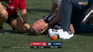 Ref Suffers Bloody Injury During Nebraska vs Illinois Game  2021 College Football [upl. by Cherish]