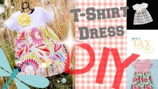 DIY Easy TShirt Dress 2 Minute Tutorials [upl. by Ahsinav]