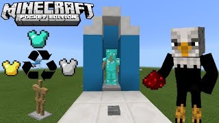 🦅 How To Make Armor Stand Swapper   Redstone Tutorial   Minecraft Pe 12 [upl. by Teteak260]