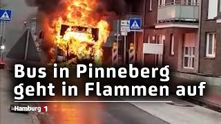 Explosion in Pinneberg  Linienbus brennt vollständig aus [upl. by Gan]