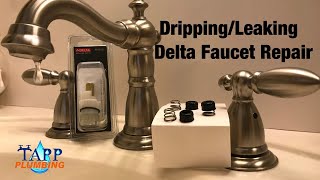 How to Repair Leaking Dripping Delta Faucet diyplumbing serviceplumbing TappPlumbing [upl. by Lindsay]