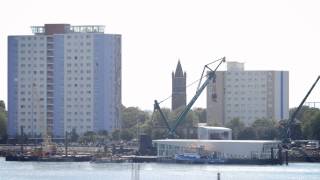 Gosport Ferry New Pontoon TimeLapse of Instalation [upl. by Lesya]