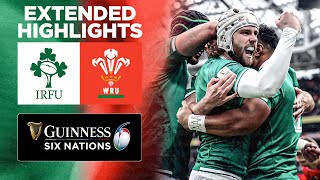 Ireland v Wales  Extended Match Highlights  2022 Guinness Six Nations [upl. by Xer]