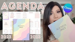 DISEÑA tu propia AGENDA EN CANVA 2023 [upl. by Zebapda]