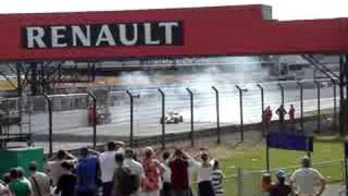 Renault F1 Car doing Donuts  silverstone 2008 [upl. by Nyrual]