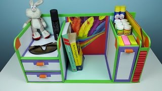 DIY desk organizer drawer organizer from cardboard [upl. by Anilec]