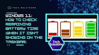 ✅ Check Remaining Battery Time in Windows 11  Add Battery Life Icon to Taskbar [upl. by Friederike]