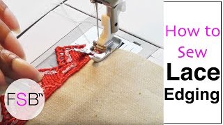 Sewing Lace Edging [upl. by Aicssej]