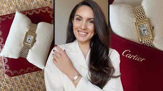 CARTIER WATCH REVIEW  details is it worth it  Cartier shopping vlog  Pia luxury [upl. by Raual911]