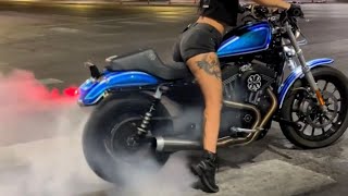 Tire Burnouts On A Harley Davidson [upl. by Haggar]