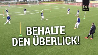 Fußballübung zur Handlungsschnelligkeit  der 360°GradBlick ÜBUNG [upl. by Zink]