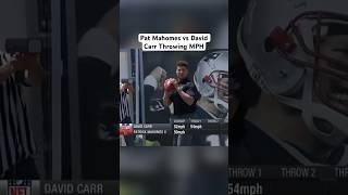 Pat Mahomes vs David Carr Throwing MPH nfl texastech patrickmahomes chiefs texans xyzbca [upl. by Emeline]