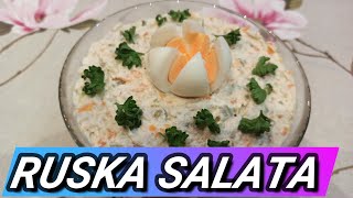 Kako se sprema Ruska salata  recept za najbolju salatu  Kako se pravi Ruska salata [upl. by Clotilda]