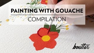 Painting With Gouache  Compilation [upl. by Eisen]